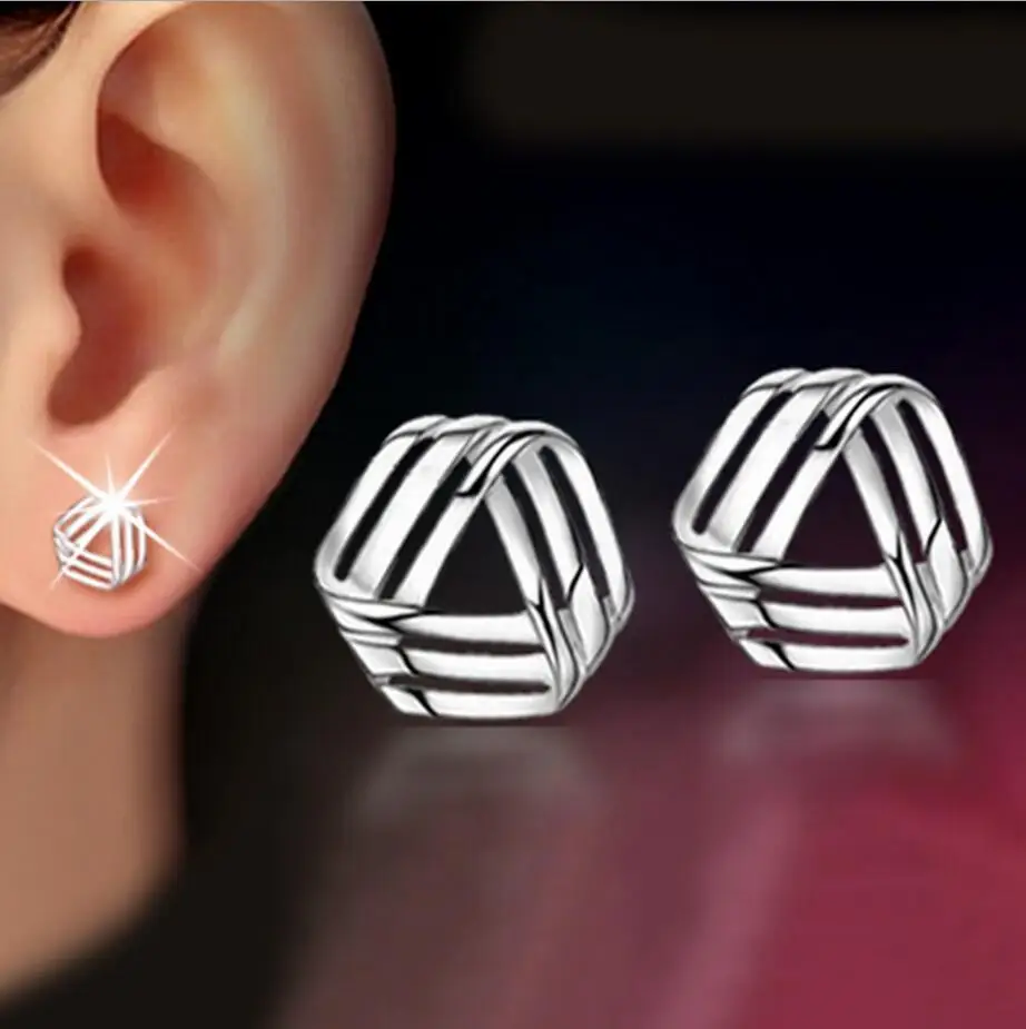 925 Sterling Triangle Twisted Stud Earrings Fashion Jewelry For Women brincos de Prata S-E147
925 Sterling Triangle Twisted Stud Earrings Fashion Jewelry For Women brincos de Prata S-E147