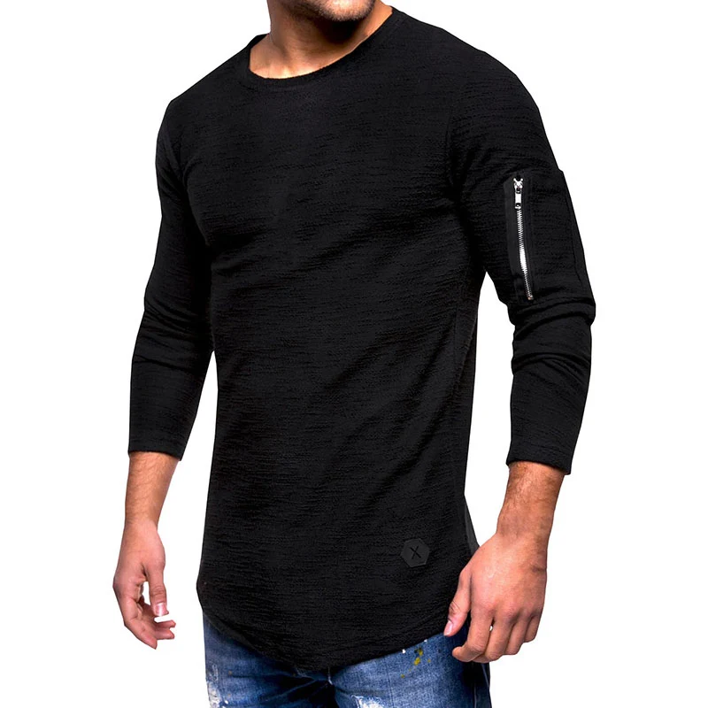 2019 New Fashion Men's Round Neck Slim Solid Color Long Sleeves T-shirt Striped Fold Men's Shirt T-shirt Hip-hop Casual 
2019 New Fashion Men's Round Neck Slim Solid Color Long Sleeves T-shirt Striped Fold Men's Shirt T-shirt Hip-hop Casual