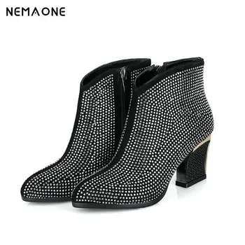 NEMAOME Rhinestone Women Ankle Boots Wedges High Heeled Autumn Winter Wedding Party Shoes Woman Zipper Dancing Shoes
NEMAOME Rhinestone Women Ankle Boots Wedges High Heeled Autumn Winter Wedding Party Shoes Woman Zipper Dancing Shoes