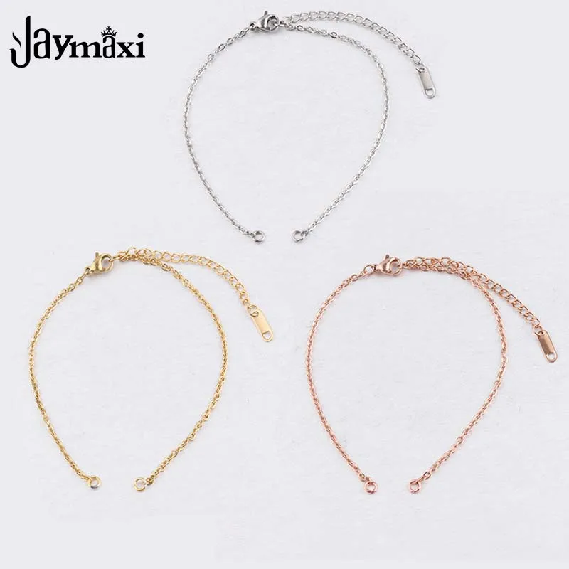 Jaymaxi DIY Bracelet Chain Stainless Steel 2mm With Extender Chain 20+6mm Rose Gold Color Gold Color 20Pieces/lot
Jaymaxi DIY Bracelet Chain Stainless Steel 2mm With Extender Chain 20+6mm Rose Gold Color Gold Color 20Pieces/lot