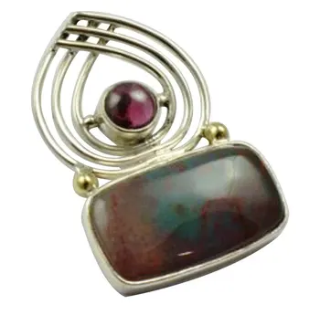 Lovegem Nature Bloodstone & Rubellite Pendant 925 Sterling Silver , 33.1 mm, MHBAP4703
Lovegem Nature Bloodstone & Rubellite Pendant 925 Sterling Silver , 33.1 mm, MHBAP4703