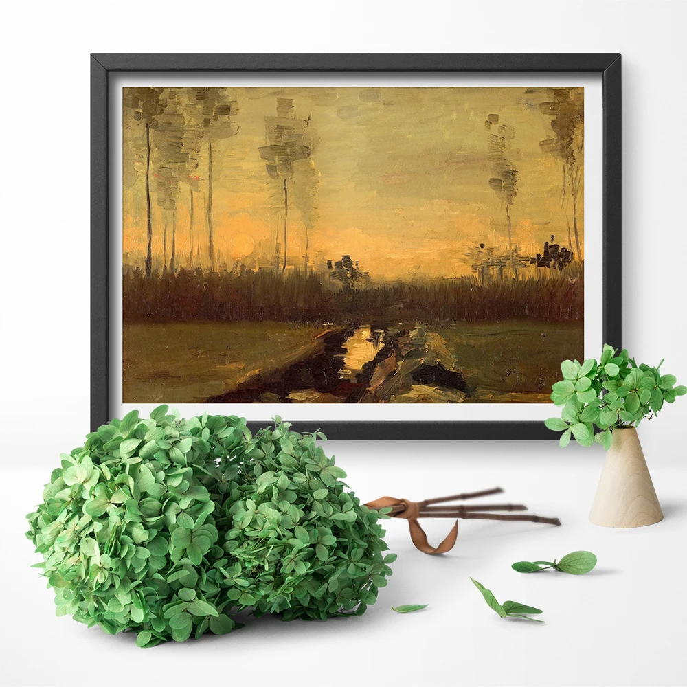 

Van Gogh Evening Landscape With Rising Moon Abstract Art Wall Art Canvas Painting Art Poster Canvas Prints Home Decor