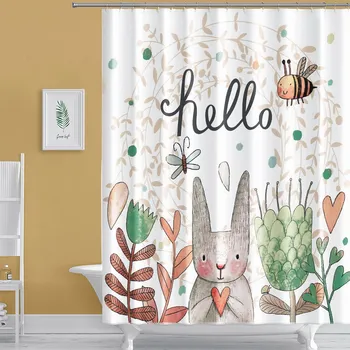 Cartoon Pattern Printed Shower Curtains Creative Waterproof Mildew Polyester Quick Dry Fabric Bathroom Curtain with 12 pcs Hooks
Cartoon Pattern Printed Shower Curtains Creative Waterproof Mildew Polyester Quick Dry Fabric Bathroom Curtain with 12 pcs Hooks