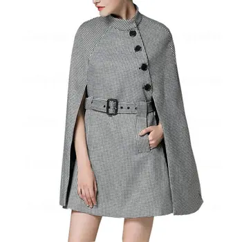 Autumn Winter Wool Cape Coat Women Fashion Woolen Plaid Female Jacket Laipelar New Plus size Houndstooth Long Poncho Coats femme
Autumn Winter Wool Cape Coat Women Fashion Woolen Plaid Female Jacket Laipelar New Plus size Houndstooth Long Poncho Coats femme