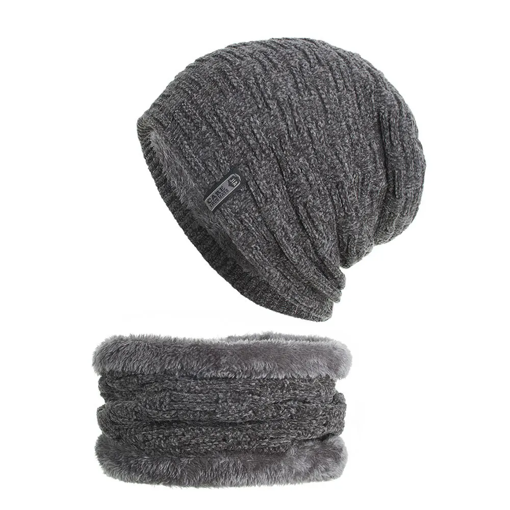 Hot Sell Winter Knitting Velvet Hat Scarf Set Men Women Solid Warm Cap Scarves Male Winter Outdoor Accessories Hats Scarf
Hot Sell Winter Knitting Velvet Hat Scarf Set Men Women Solid Warm Cap Scarves Male Winter Outdoor Accessories Hats Scarf