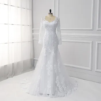 Simple Lace Tulle Wedding dress boho long sleeves Square Neck A line Appliques Sequins Women Vestidos de novia High Quality
Simple Lace Tulle Wedding dress boho long sleeves Square Neck A line Appliques Sequins Women Vestidos de novia High Quality