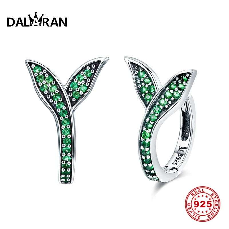 DALARAN Real 925 Sterling Silver Dazzling CZ Round Hoop Green Grass Earrings Fine Jewelry Femme Brincos Valentine'S Day Gift
DALARAN Real 925 Sterling Silver Dazzling CZ Round Hoop Green Grass Earrings Fine Jewelry Femme Brincos Valentine'S Day Gift