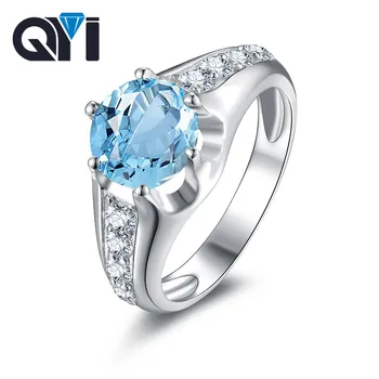 Fine Jewelry Women 1.9 carat Round Natural Sky blue Topaz Gemstone Ring 925 Sterling Silver Color gems Party Finger Rings
Fine Jewelry Women 1.9 carat Round Natural Sky blue Topaz Gemstone Ring 925 Sterling Silver Color gems Party Finger Rings