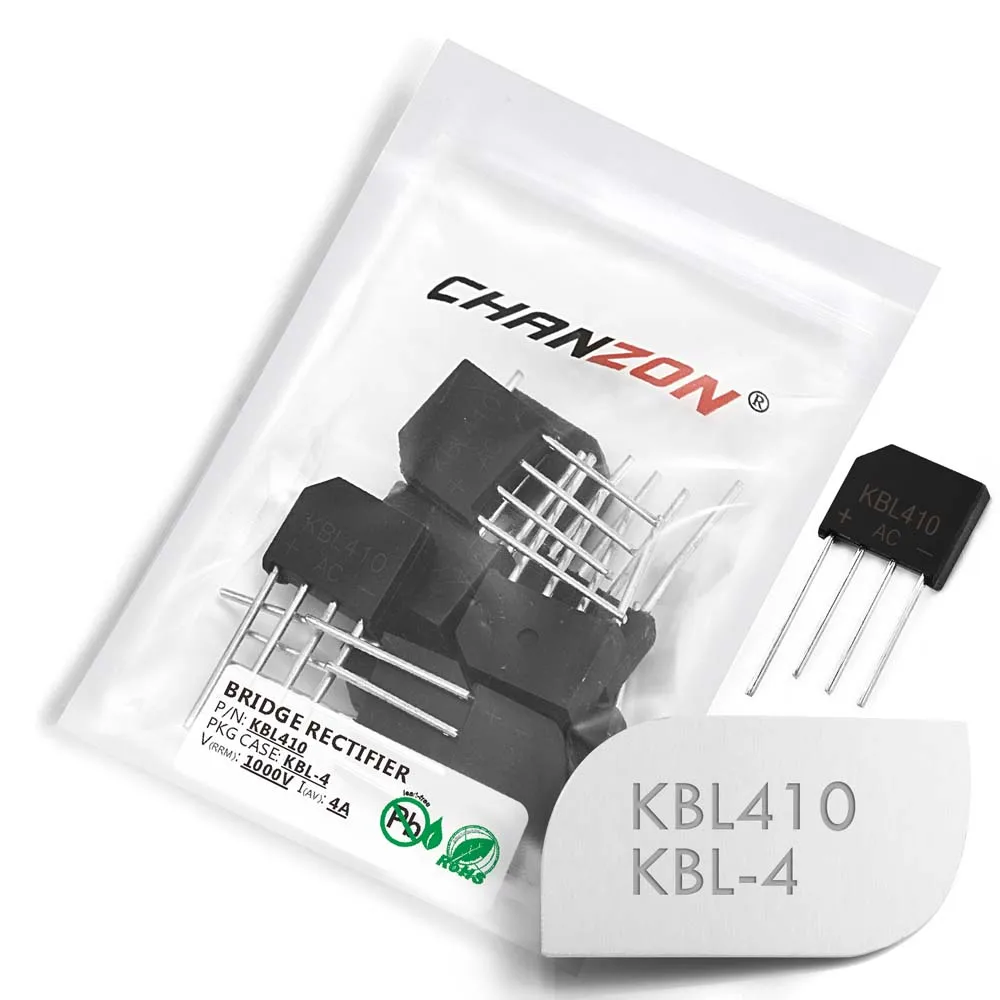 (10 Pcs) KBL410 Bridge Rectifier Diode 4A 1000V KBL-4 (SIP-4) Single Phase Full Wave 4 Amp 1000 Volt KBL 410 Silicon
(10 Pcs) KBL410 Bridge Rectifier Diode 4A 1000V KBL-4 (SIP-4) Single Phase Full Wave 4 Amp 1000 Volt KBL 410 Silicon
