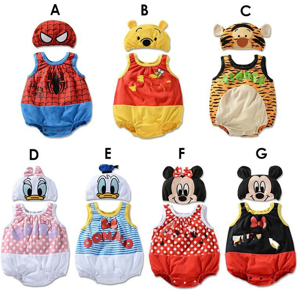 Lovely Infant Newborn Baby Boy Girl Costume Summer Cool Triangle Rompers with Hat 7 Color Tiger Bear Cartoon Anime Clothing
Lovely Infant Newborn Baby Boy Girl Costume Summer Cool Triangle Rompers with Hat 7 Color Tiger Bear Cartoon Anime Clothing
