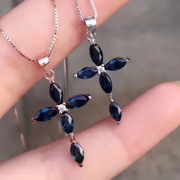 Fidelity natural 3*6mm sapphire s925 sterling silver cross Pendants Exquisite fine jewelry gfit for women natural blue gemstone
Fidelity natural 3*6mm sapphire s925 sterling silver cross Pendants Exquisite fine jewelry gfit for women natural blue gemstone