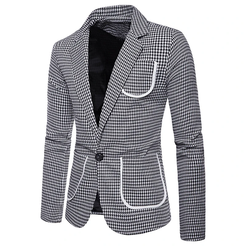 HIGH STREET Designer Stylish Men's Blazer Single Button Houndstooth Blazer Tuxedo Wear
HIGH STREET Designer Stylish Men's Blazer Single Button Houndstooth Blazer Tuxedo Wear