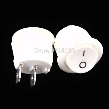 

10PCS 23mm Diameter Big Round Boat Rocker Switches KCD1-105 White 2 Pin ON-OFF Rocker Switch 10A/125V 6A/250V