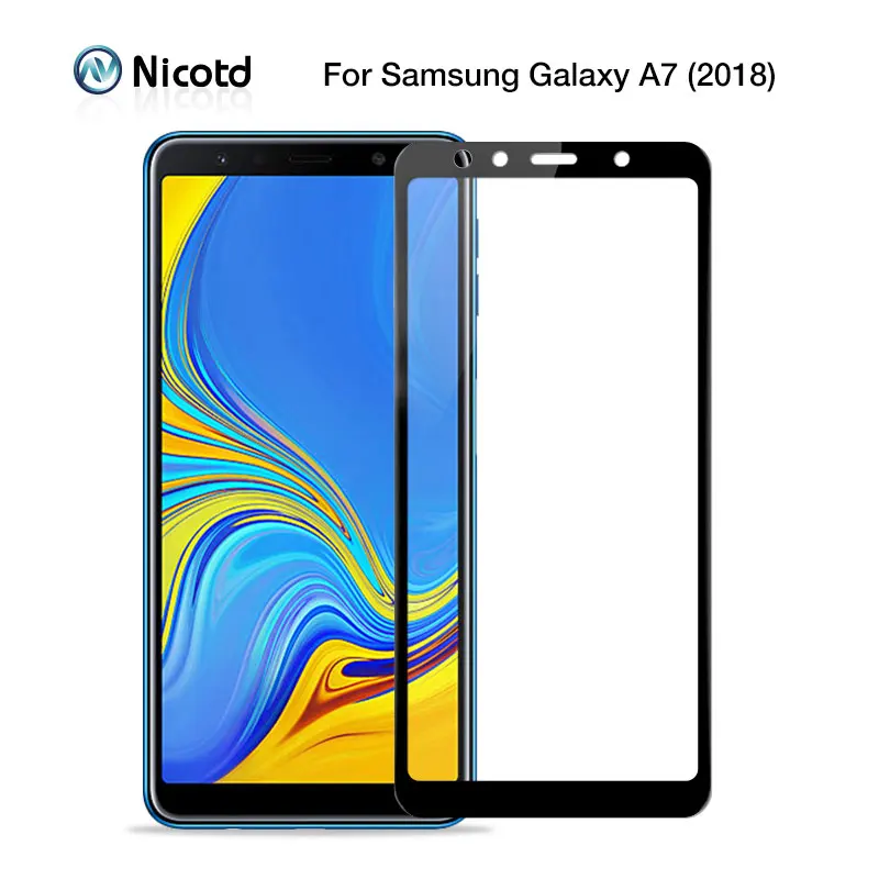 For Samsung Galaxy A7 2018 6.0 Tempered Glass For Samsung A7 2018 A 7 A750F A750 SM-A750F Screen Protector Full Cover Glass Film (9)