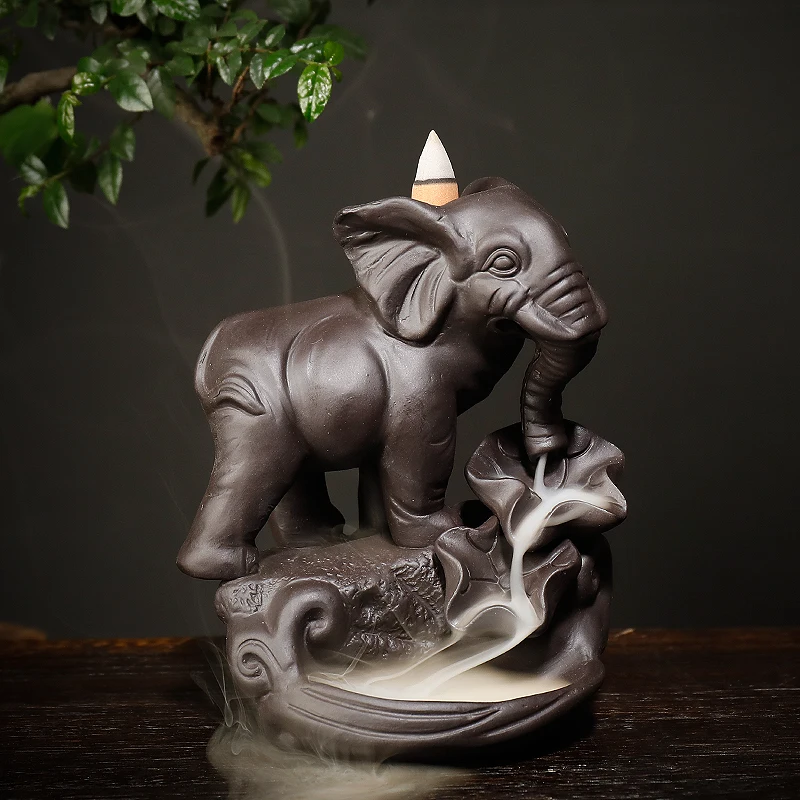 Backflow Incense Burner Elephant God Emblem Auspicious and Success Ceramic Cone Censer Home Decor with 10Pcs Incense Cones
Backflow Incense Burner Elephant God Emblem Auspicious and Success Ceramic Cone Censer Home Decor with 10Pcs Incense Cones