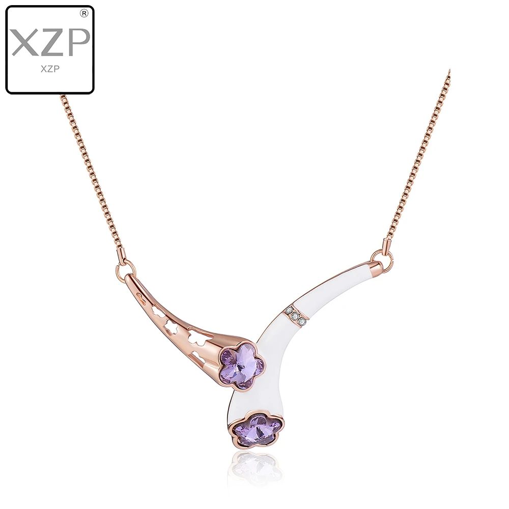 XZP Trendy Women Necklace Y Shape Purple Cirrus Crystal Pave White Enamel Fashion Jewelry for Girl Friend Valentines Gift
XZP Trendy Women Necklace Y Shape Purple Cirrus Crystal Pave White Enamel Fashion Jewelry for Girl Friend Valentines Gift