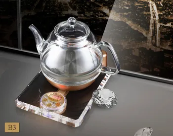 

Add thick crystal glass electric kettle black tea brew teapot raise smart stove Overheat Protection