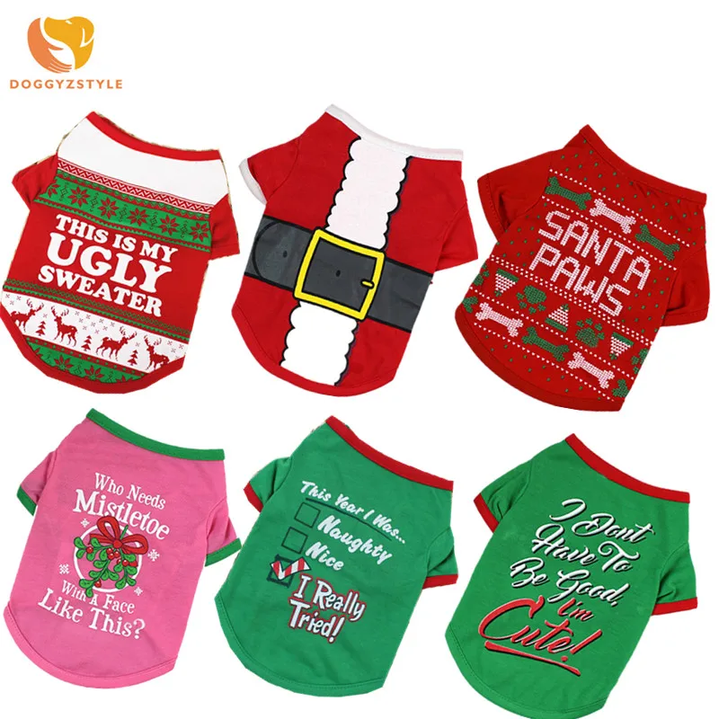 Pets Dog TShirt Christmas Tee Short Clothes Cute Teddy Coat Puppy Cotton Costume Shirt Red Green S M L Autumn Spring Outfit
Pets Dog TShirt Christmas Tee Short Clothes Cute Teddy Coat Puppy Cotton Costume Shirt Red Green S M L Autumn Spring Outfit