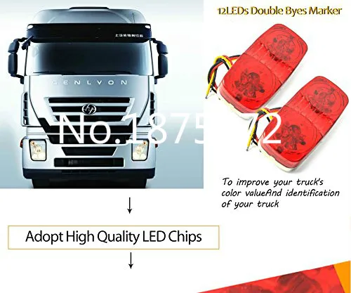 2x DC12V 24V Red LED Car Side Marker Light Clearance Lamp Identification Lamp Auto Width Lamp Automobile Fog Lamp Assembly
2x DC12V 24V Red LED Car Side Marker Light Clearance Lamp Identification Lamp Auto Width Lamp Automobile Fog Lamp Assembly