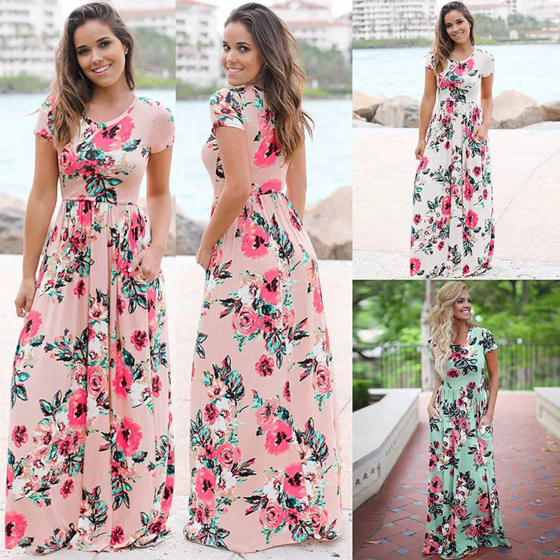S-3XL Elegant Women Robe Summer floral Short Sleeve Printed Maxi Dress Fashion Sexy Boho Dress Tighten Waist Long Dress Vestidos
S-3XL Elegant Women Robe Summer floral Short Sleeve Printed Maxi Dress Fashion Sexy Boho Dress Tighten Waist Long Dress Vestidos