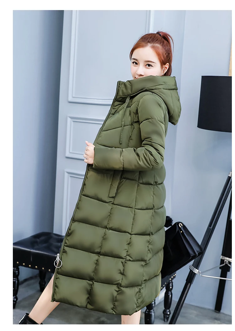 Womens Down And Parkas S 3xl Autumn Winter Women Plus Size Cotton Jacket Hoodie Knee Length Long