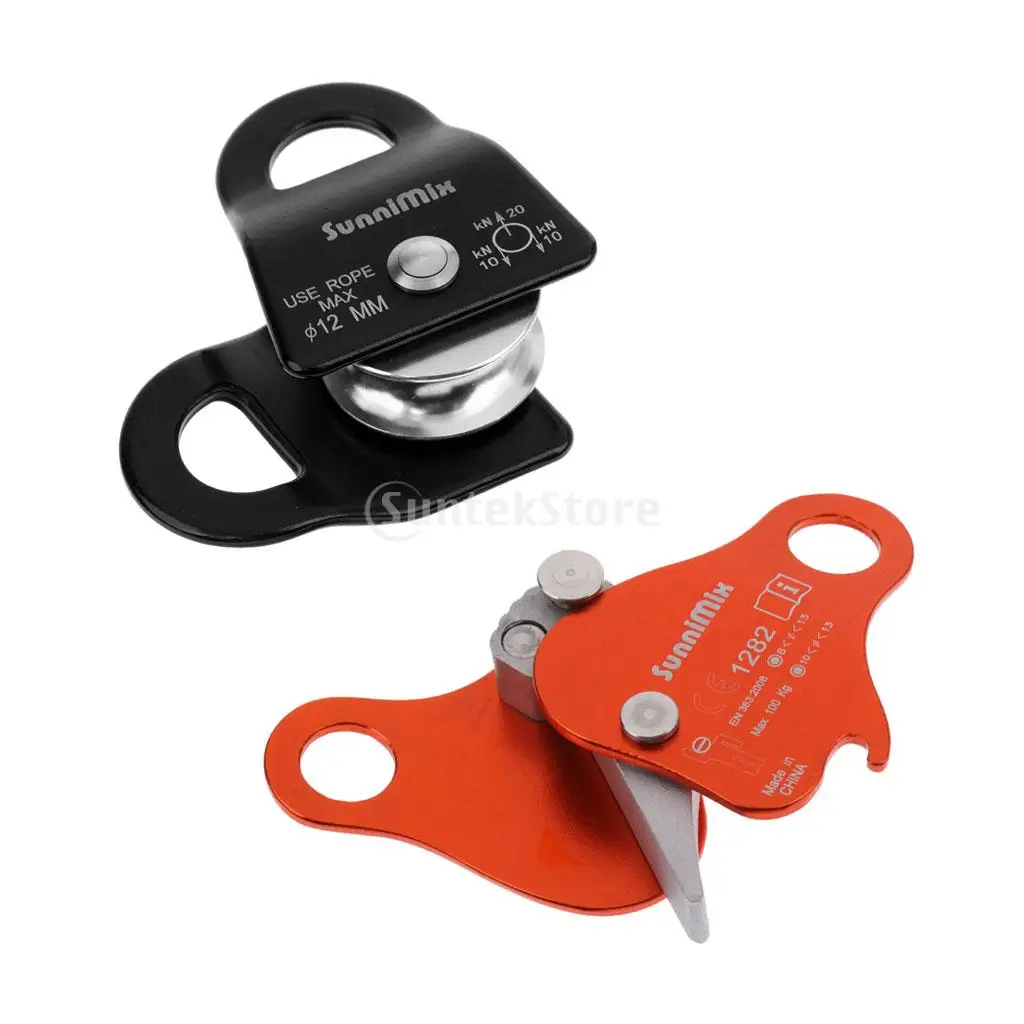 Outdoor Zipline Kit 24KN Rock Climbing Rope Grab Protecta, 20KN / 4500lbs Single Sheave Mobile Pulley, CE Approved
Outdoor Zipline Kit 24KN Rock Climbing Rope Grab Protecta, 20KN / 4500lbs Single Sheave Mobile Pulley, CE Approved