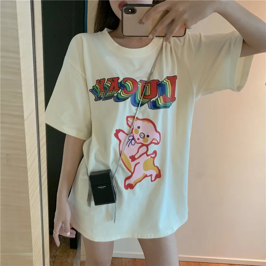 2 colors 2019 spring korean style lucky cartoon print o neck short sleeve t-shirts womens tee shirt femme (R5532)
2 colors 2019 spring korean style lucky cartoon print o neck short sleeve t-shirts womens tee shirt femme (R5532)