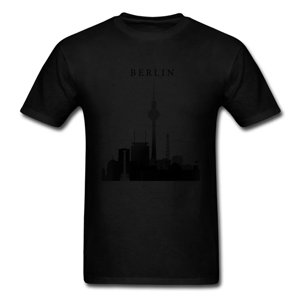 Group Berlin Graphic Silhouette Men T Shirt 2018 Hot Sale Summer Autumn T Shirt Crew Neck 100% Cotton Fabric Tops Tees Berlin Graphic Silhouette black