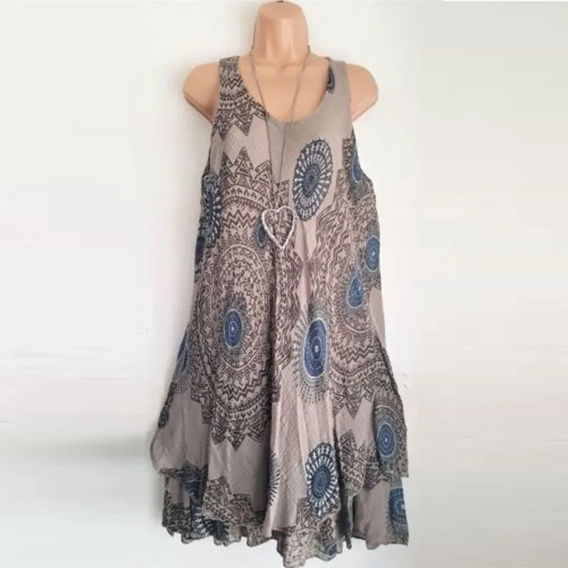 Plus Size S-5XL Elegant Women Dress Flower Sleeveless Loose Summer Dress Beach Casual Double Layed Printed Dresses Vestidos
Plus Size S-5XL Elegant Women Dress Flower Sleeveless Loose Summer Dress Beach Casual Double Layed Printed Dresses Vestidos