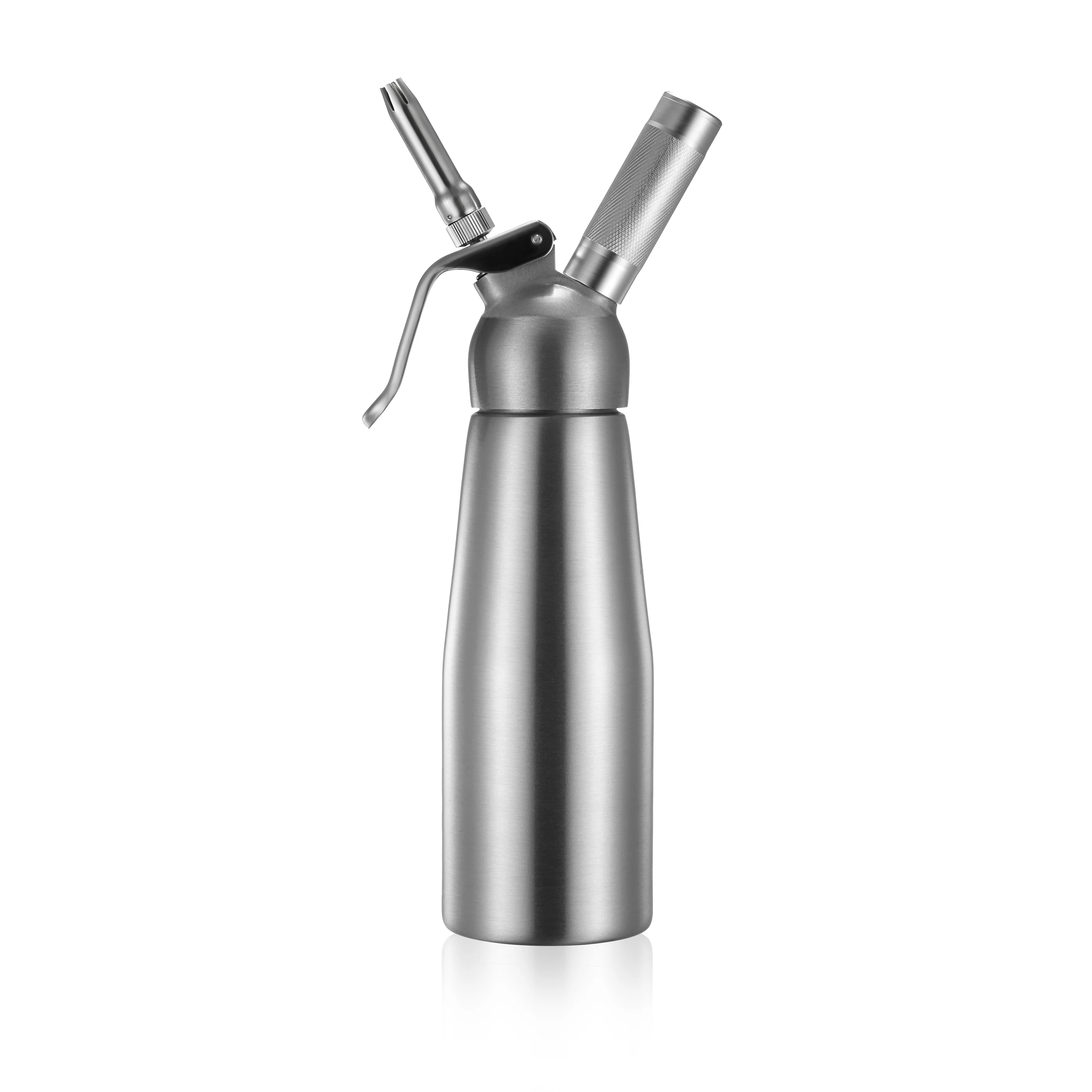 500ml All aluminum Cream Whipper and Dispenser with 3 Nozzles and Cleaning Brush Available in white or Silver
500ml All aluminum Cream Whipper and Dispenser with 3 Nozzles and Cleaning Brush Available in white or Silver