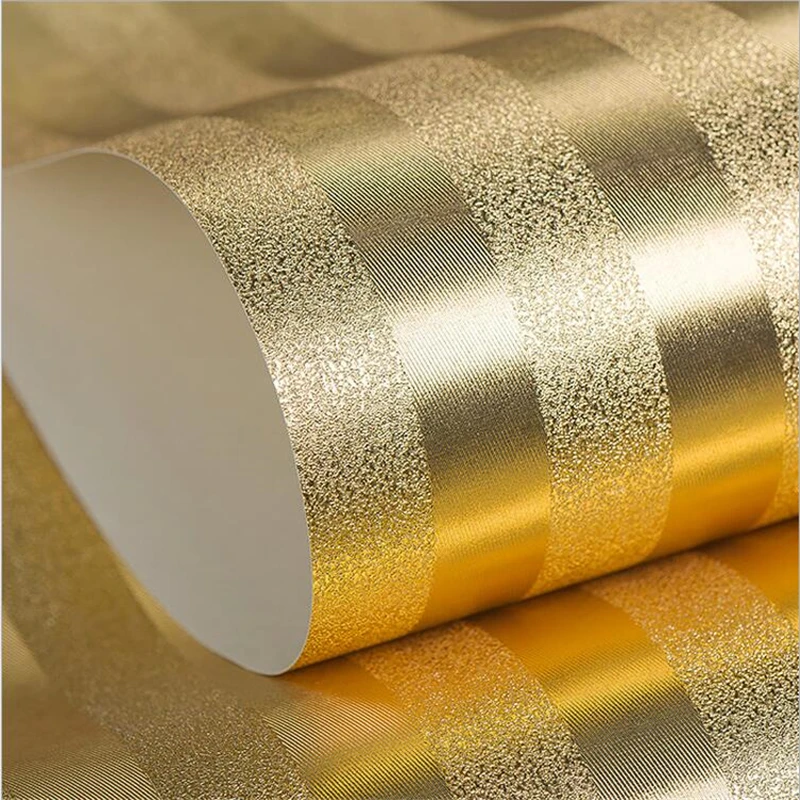 beibehang Gold foil wallpaper solid embossed ceiling gold silver stripes KTV background wall cabinet living room reflective
beibehang Gold foil wallpaper solid embossed ceiling gold silver stripes KTV background wall cabinet living room reflective