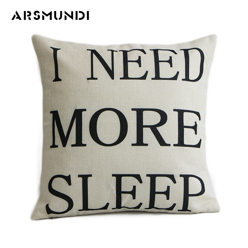 Simple Flax Linen Cushion Cover Fashion Printed Pillow Case Letter Words Home Woven Decorative Pillowcases I need more sleep
Simple Flax Linen Cushion Cover Fashion Printed Pillow Case Letter Words Home Woven Decorative Pillowcases I need more sleep