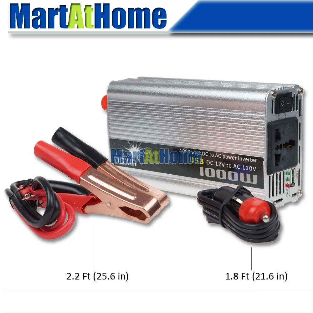10pcs 1000 Watts 12V DC to 110V AC USB Car Truck Boat Power Inverter Modified-sine Wave with USB 5V Port #10199 @SD
10pcs 1000 Watts 12V DC to 110V AC USB Car Truck Boat Power Inverter Modified-sine Wave with USB 5V Port #10199 @SD
