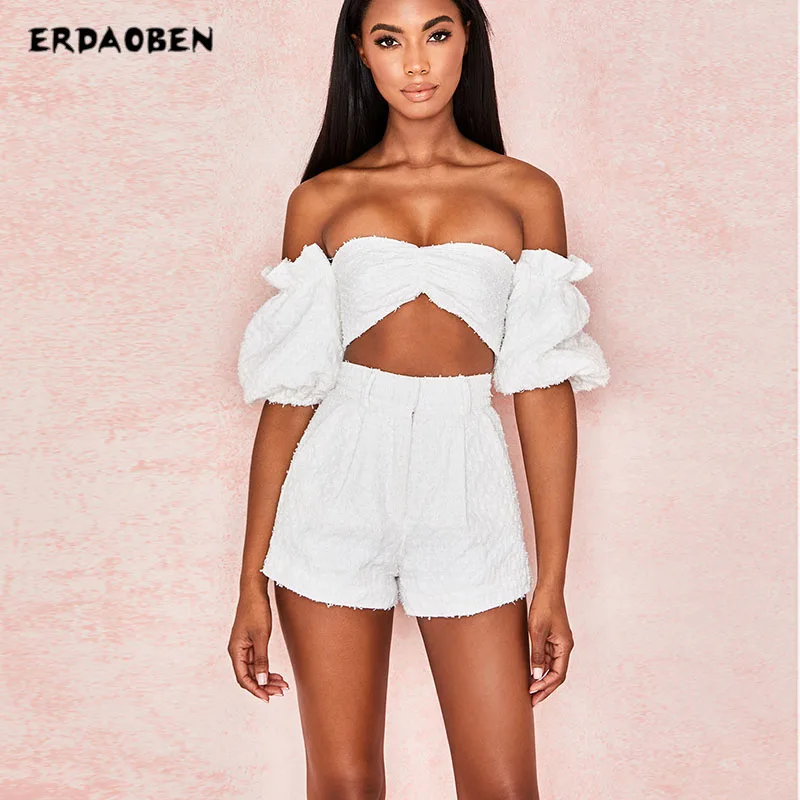 ERDAOBEN Biker Shorts Women Set Sexy Short Pants Women Tracksuit Summer Style 2 Piece Set off shoulder short sleeve H6201
ERDAOBEN Biker Shorts Women Set Sexy Short Pants Women Tracksuit Summer Style 2 Piece Set off shoulder short sleeve H6201