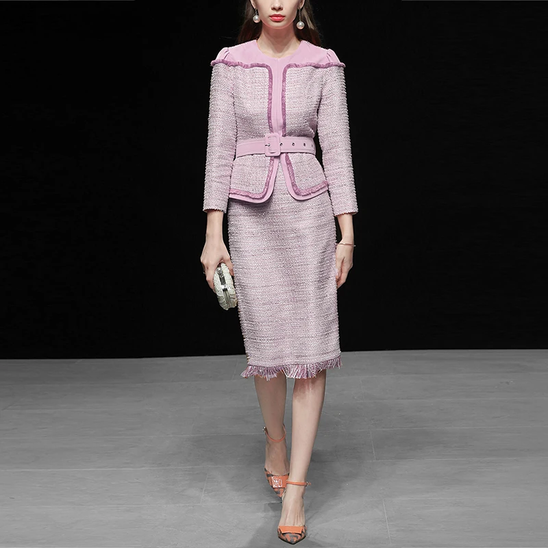 wreeima 2019 Spring Womens Tweed Suits Runway 2 Piece Set Slim Tassel Patchwork Jacket + Fashionable Pencil Skirt Sets Women
wreeima 2019 Spring Womens Tweed Suits Runway 2 Piece Set Slim Tassel Patchwork Jacket + Fashionable Pencil Skirt Sets Women