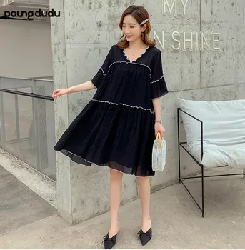 Poungdudu Maternity Pregnant women V-neck wooden ear loose large size A word dress real shot
Poungdudu Maternity Pregnant women V-neck wooden ear loose large size A word dress real shot