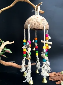 Bird Parrot toys Coconut shell Campanula parrot bite toy accessories of small & medium-sized parrot cage
Bird Parrot toys Coconut shell Campanula parrot bite toy accessories of small & medium-sized parrot cage