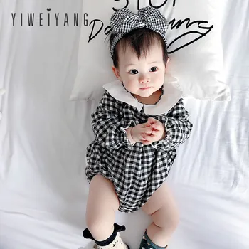 New Born Babies Aged 0-2 Years Old, All-cotton Doll Collar Institute Style Long Sleeves Lattice Baby Rompers
New Born Babies Aged 0-2 Years Old, All-cotton Doll Collar Institute Style Long Sleeves Lattice Baby Rompers