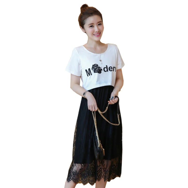 Nursing Dress Summer Maternity Short-sleeve Mid-Calf Length 100% Cotton & Lace Patchwork One Piece Pregnancy Feeding Dresses
Nursing Dress Summer Maternity Short-sleeve Mid-Calf Length 100% Cotton & Lace Patchwork One Piece Pregnancy Feeding Dresses