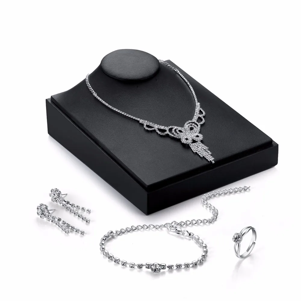 Transmit love Silver colour Dress Bridal Jewelry sets for woman crystal Necklace Earring Ring Bracelet Party Wedding Jewelry set
Transmit love Silver colour Dress Bridal Jewelry sets for woman crystal Necklace Earring Ring Bracelet Party Wedding Jewelry set
