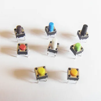 

200pcs/lot 4 pins 6*6*9.5 mm Tactile Push Button Tact Switches 6x6x9.5mm Color Red//Yellow/Blue/Green/White etc.