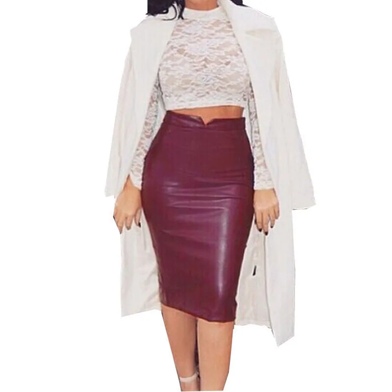 High Sexy Women PU Leather Middle Length Pencil Skirt Bodycon Winter Autumn Warm Skirts DSM
High Sexy Women PU Leather Middle Length Pencil Skirt Bodycon Winter Autumn Warm Skirts DSM