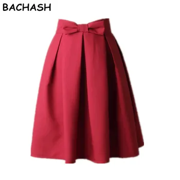 BACHASH Elegant Women Skirt High Waist Pleated Knee Length Skirt Vintage A Line Big Bow Red Black Side Zipper Skater Skirts Red
BACHASH Elegant Women Skirt High Waist Pleated Knee Length Skirt Vintage A Line Big Bow Red Black Side Zipper Skater Skirts Red
