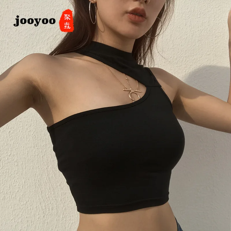 Spring Women's New Sexy Shoulderless Irregular Short Vest Top White Top Womens Clothing jooyoo
Spring Women's New Sexy Shoulderless Irregular Short Vest Top White Top Womens Clothing jooyoo