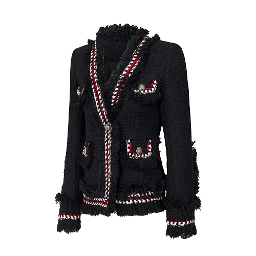 2017Tweed jacket coat spring/autumn women's woolen cashmere coat long-sleeve slim tassel pearl button elegant runway jacket
2017Tweed jacket coat spring/autumn women's woolen cashmere coat long-sleeve slim tassel pearl button elegant runway jacket