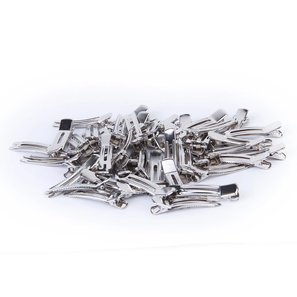 50Pcs Blank Double Prong Hair Clips Headwear for Baby Kids Children Girls DIY Craft Toys