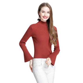 Autumn Winter New Women Long Sleeve Pullovers Sweaters Bell Sleeve Knitted Sweater Elasticity Casual Jumper Fashion Slim Turtl
Autumn Winter New Women Long Sleeve Pullovers Sweaters Bell Sleeve Knitted Sweater Elasticity Casual Jumper Fashion Slim Turtl