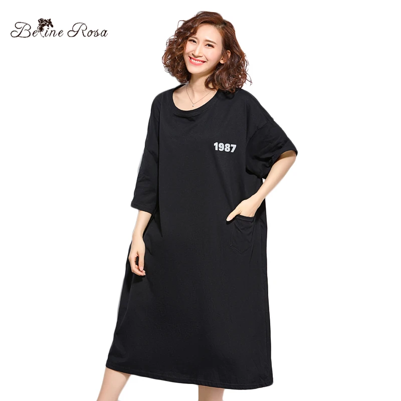 BelineRosa 2018 Women's Black Shirt Dresses Fashion Pure Color Mid-Calf Length Batwing Sleeve Plus Size Dress TYW00850
BelineRosa 2018 Women's Black Shirt Dresses Fashion Pure Color Mid-Calf Length Batwing Sleeve Plus Size Dress TYW00850