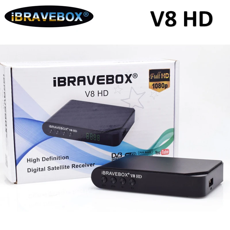 

iBRAVEBOX V8 HD Satellite TV Receiver DVB-S2 1080P Full PowerVu,DRE&Biss key USB PVR Ready and USB wifi support cccam TV Xtream