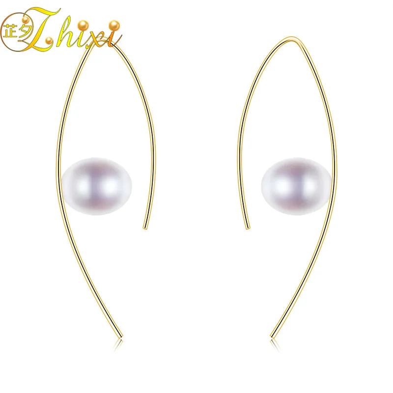 ZHIXI Natural Pearl Earrings 925 sterling Silver Pearl Jewelry Real Freshwater Gold Drop Earrings For Anniversary Eye E216
ZHIXI Natural Pearl Earrings 925 sterling Silver Pearl Jewelry Real Freshwater Gold Drop Earrings For Anniversary Eye E216